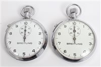 Lot 3329 - Two 1970s Breitling stopWatcheses in plated...