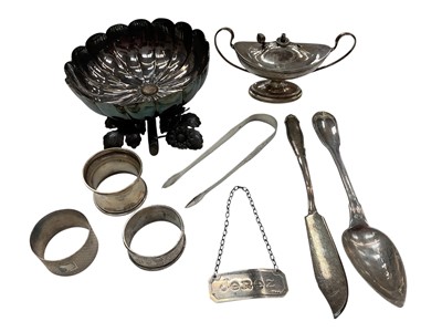 Lot 1155 - Group of silver and white metal items
