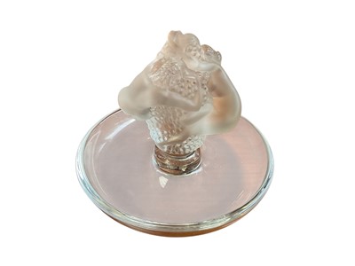 Lot 189 - Contemporary Lalique glass pin dish, signed Lalique, France to base.