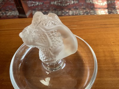 Lot 189 - Contemporary Lalique glass pin dish, signed Lalique, France to base.
