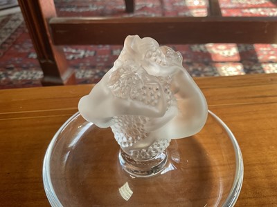 Lot 189 - Contemporary Lalique glass pin dish, signed Lalique, France to base.