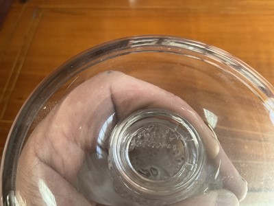Lot 189 - Contemporary Lalique glass pin dish, signed Lalique, France to base.