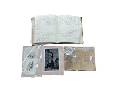 Lot 1449 - Formerly the property of Samuel Bolton Edenborough of Thrift Hall near Waltham Abbey, a Colonel in the West Essex Yeomanry. A fine early 19th century leather bound scrap album of watercolours, d...