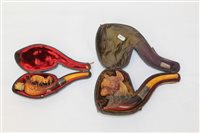 Lot 4144 - 19th century well-Carsved meerschaum pipe in...