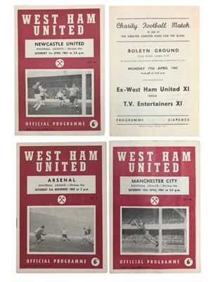 Lot 335 - West Ham home matches season 1958-1959 through to season 1982-1983 including FA Cup, Testimonial, European, Friendly and others with a high degree of completeness, housed in 26 maroon West Homes...