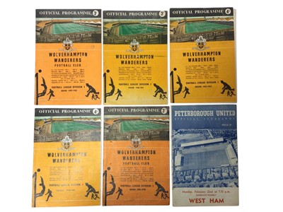 Lot 341 - Selection of West Ham away programmes to include Wolves April 6th 1946, September 3rd 1958, February 17th 1964, Plymouth Argyle 1940s-1950s, Port Vale 1950s and others