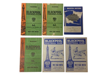 Lot 342 - Selection of West Ham away matches later 1940s-1960s period, including League, FA Cup, Watney Cup etc. (100+)