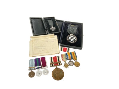 Lot 660 - George V Special Constabulary Long Service medal named to Charles L. Hill, Order of St. John medal in box of issue, together with miniature and two further miniature medal groups.