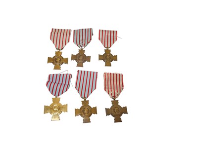 Lot 662 - Group of six First World War French Croix De Combattant medals (6).