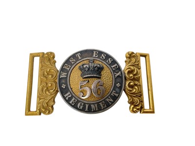 Lot 668 - Victorian 56th (West Essex) Regiment of Foot Officer's Belt Buckle, 9cm in overall length.