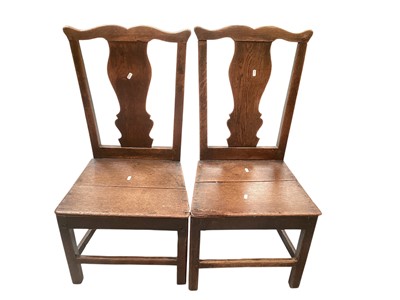 Lot 1275 - Pair of George III provincial splat back chairs