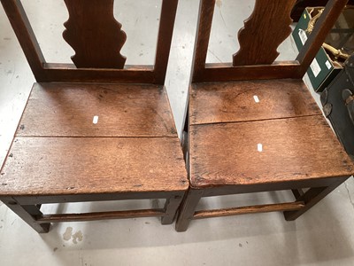 Lot 1275 - Pair of George III provincial splat back chairs