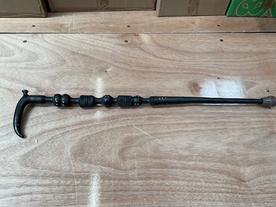 Lot 19 - African hardwood tribal walking stick