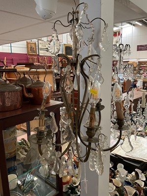 Lot 287 - Chandelier with prismatic drops