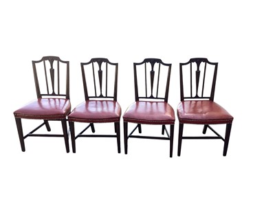 Lot 1326 - Four mahogany Sheraton style dining chairs
