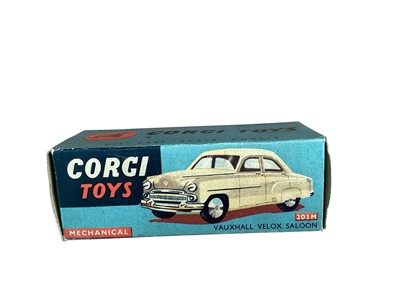 Lot 1969 - Corgi Toys diecast Chevrolet State Patrol No.223, Vauxhall Velox Saloon No.203M, Plymouth Sports Suburban Station Wagon No.219, Rover 90 Saloon No.204, Jaguar 2.4 litre Saloon No.208S, Austin A4...