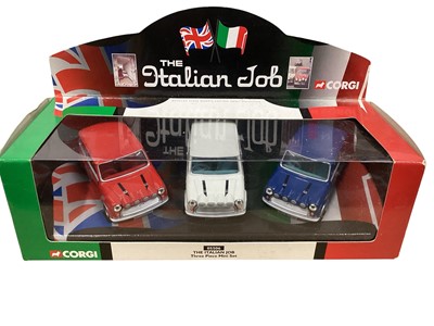 Lot 1970 - Corgi Italian Job three piece mini set, boxed Corgi models and other makes (1 box)