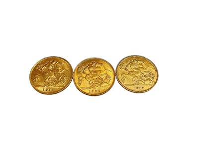 Lot 470 - G.B. - Gold Half Sovereigns George V 1925SA AU, 1911 VF & 1913 EF (3 coins)