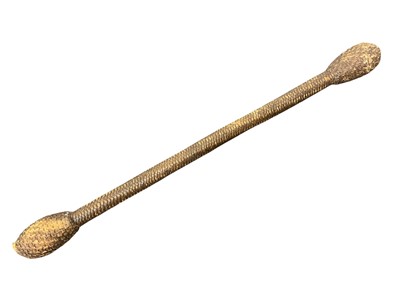 Lot 792 - Antique Naval Bosun’s persuader or cosh, the flexible shaft with finely woven rope covered body, weighted with lead at each end.