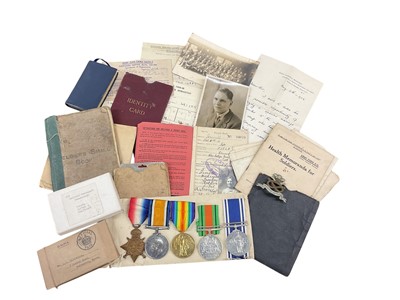 Lot 749 - Interesting First World War and later medal group comprising 1914 - 15 Star, War and Victory medals named to 8779 PTE. A. C. Halverson. N. Staff. R