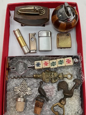 Lot 354 - Collection of various lighters, bottle openers and stoppers