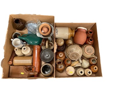 Lot 442 - Two boxes of stoneware and other ceramics
