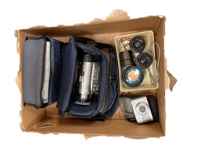 Lot 443 - One box of cameras and lenses