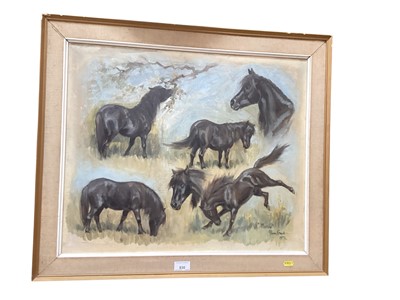 Lot 830 - Alison Guest oil on canvas study of horses "Milton"