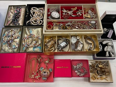 Lot 1099 - Group of costume jewellery including Butler & Wilson and watches