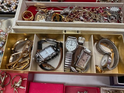 Lot 1099 - Group of costume jewellery including Butler & Wilson and watches