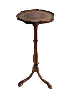 Lot 1253 - Late 18th / early 19th century mahogany torchère, the hexagonal top on shaped column and tripod base, 88cm high