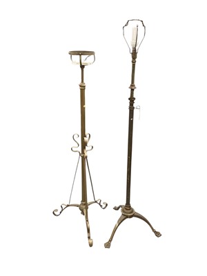Lot 1442 - Two brass standard lamps