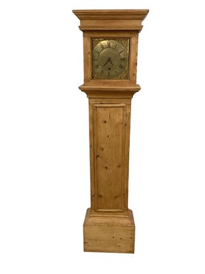 Lot 1416 - One pine longcase electric clock