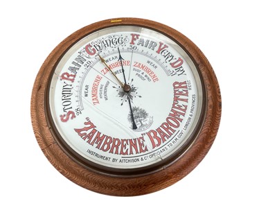 Lot 473 - Very large Edwardian oak cased barometer by Aichison & Co.