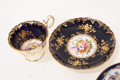 Lot 25 - Group of English 18th / 19th century cups and saucers, including trio and pairs