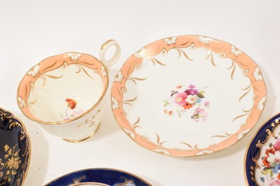 Lot 25 - Group of English 18th / 19th century cups and saucers, including trio and pairs