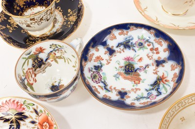 Lot 25 - Group of English 18th / 19th century cups and saucers, including trio and pairs