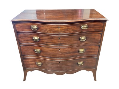 Lot 1309 - Regency mahogany serpentine chest of drawers