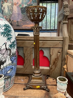 Lot 36 - Brass Corinthian column lamp