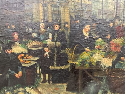 Lot 935 - Large gilt framed picture depicting 1920s France