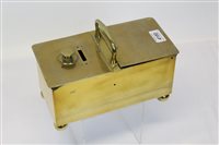 Lot 4180 - Victorian brass 'honour' tobacco box with...