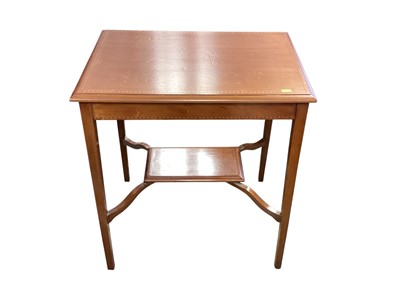 Lot 1330 - Edwardian mahogany occasional table and an Edwardian mahogany lamp t...