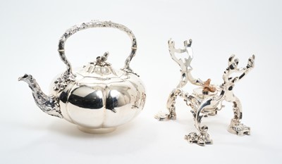 Lot 150 - A Fine quality William IV Paul Storr tea kettle on stand, London 1834