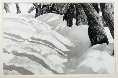 Lot 1073 - *Abbas Kiarostami photograph - Snow Landscape from the Snow White Series, 39cm x 61cm, 1/7, signed, numbered and dated 1980-2005 in pencil to reverse