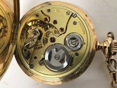 Lot 541 - 14ct Zenith pocket watch