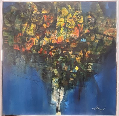 Lot 178 - Oil on canvas, abstract, indistinctly signed, 75cm square, framed