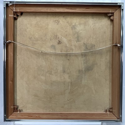 Lot 178 - Oil on canvas, abstract, indistinctly signed, 75cm square, framed