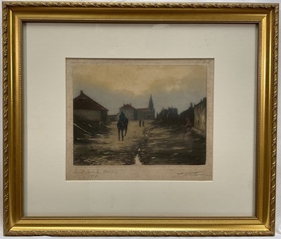 Lot 140 - French First World War etching, signed and dated 1917