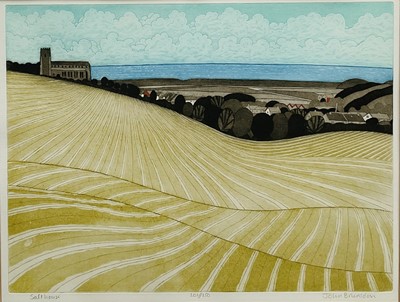 Lot 949 - *John Brunsdon (1933-2014) signed limited edition coloured etching - Salthouse, 201/350, 48cm x 62cm, in glazed frame