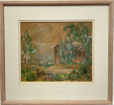 Lot 138 - Elliott Seabrooke, 20th century pastel and chalk landscape, signed, 27cm x 32cm, glazed frame